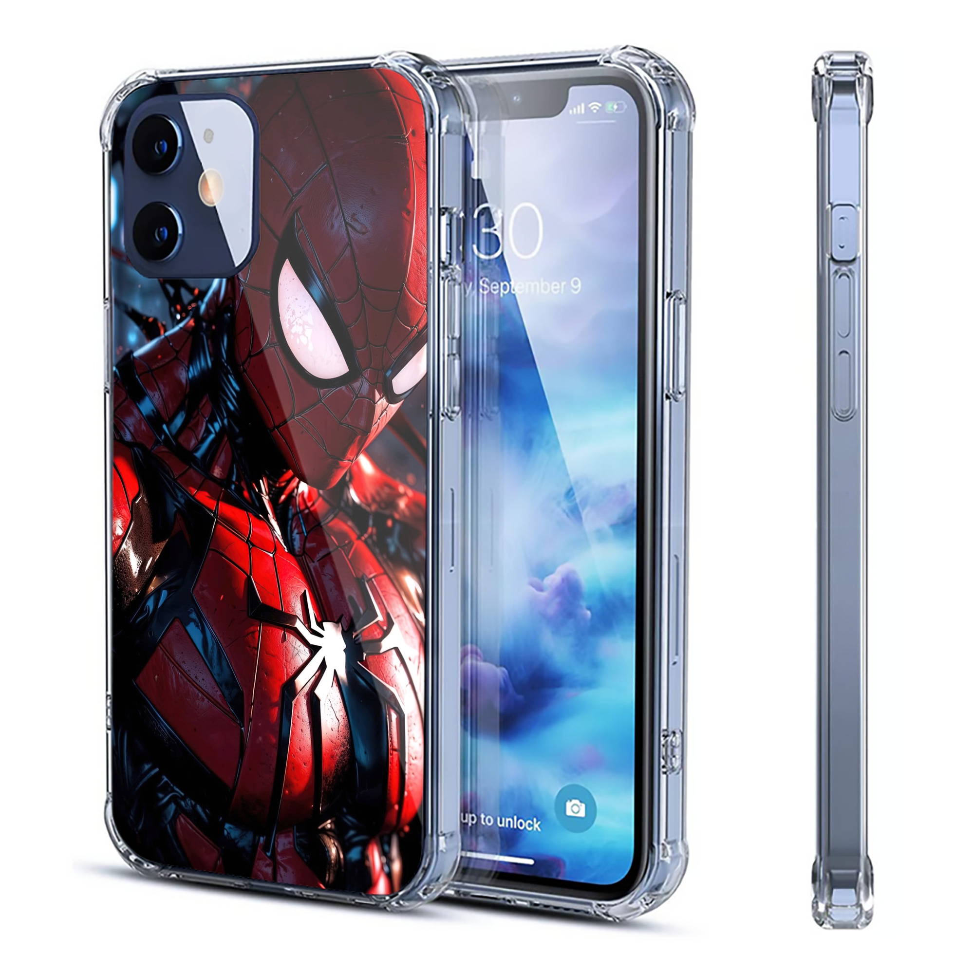 （画像用） Spider Man スパイダーマン 【iPhone 12シリーズ対応】透明スマホケース（クリアソフトケース）